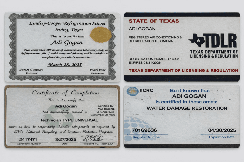 Owner of Texas pro remodeling's certification