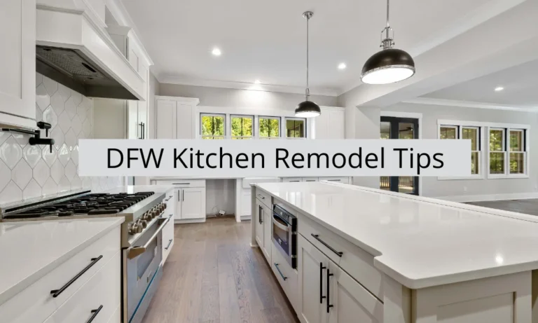 Modern DFW kitchen with white cabinets large island and natural light for DFW kitchen remodel tips and design ideas