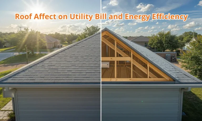 Split roof and attic image showing energy efficiency impact on utility bills